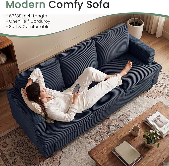 YOUDENOVA Sofa Couch, 3 Piece Set Comfy Sofa, 2 Loveseat & 3 Seater Sofa - Image 6