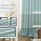 100% Blackout Linen Curtains 63 Inch Length 2 Panels Set - Image 7