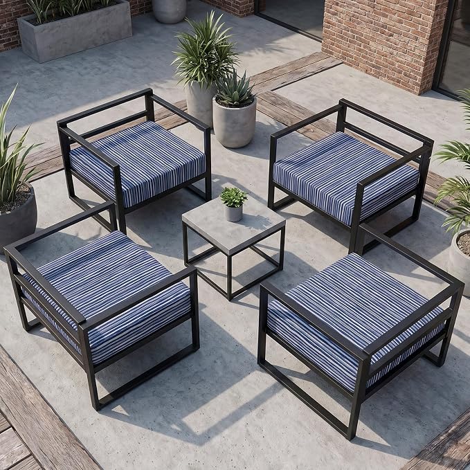 4Pcs Patio Cushion Covers Stretch Outdoor Furniture Protector Slipcovers | - Image 6