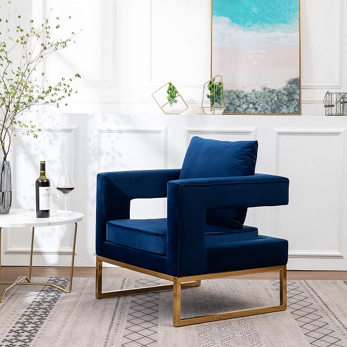 Roundhill Furniture Lenola Upholstered Accent Arm Chair - Image 3
