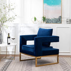 Roundhill Furniture Lenola Upholstered Accent Arm Chair - Image 3