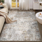 UERMEI 4x6 Area Rug Living Room Rugs Washable Neutral Brown Grey Carpet | - Image 7