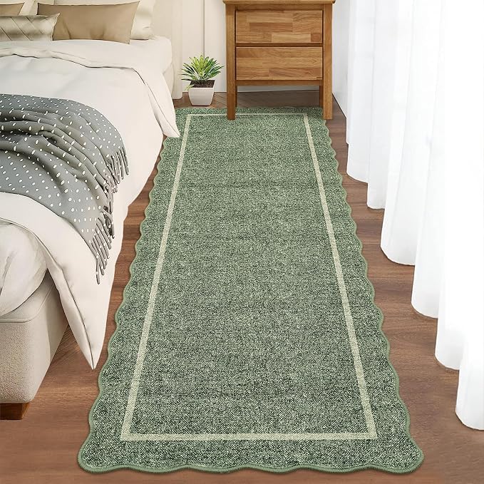 GarveeHome Scalloped Washable Runner Rug 2x8 Non Slip Kitchen Rugs by GarveeHome