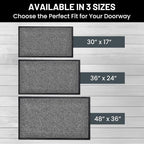 Front Door Mat, Indoor Outdoor Welcome Muddy Doormat, 30x17 Battleship Gray | - Image 5