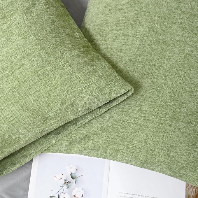 CaliTime Decorative Standard Throw Pillow Covers 26 X 20 Inches Sage Green | - Image 6