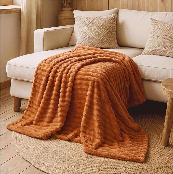 Bedsure Soft Twin XL Blanket for Bed Dorm Orange 66"x90" | Birthday Gifts for - Image 8
