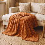 Bedsure Soft Twin Blanket for Bed Decor Gifts Burnt Orange 60"x80" | Birthday - Image 8