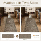 2x6 Brown Vintage Floral Washable Runner Rug - Image 10
