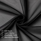 Black Sheer Valance for Windows 14 Inch Length 2 Pieces, Light Reducing Voile - Image 4