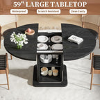 Extendable Black Round Dining Table - Image 5