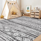 cotiled 10x13 Area Rugs Washable Boho Living Room Rug White/Black | Solve - Image 8