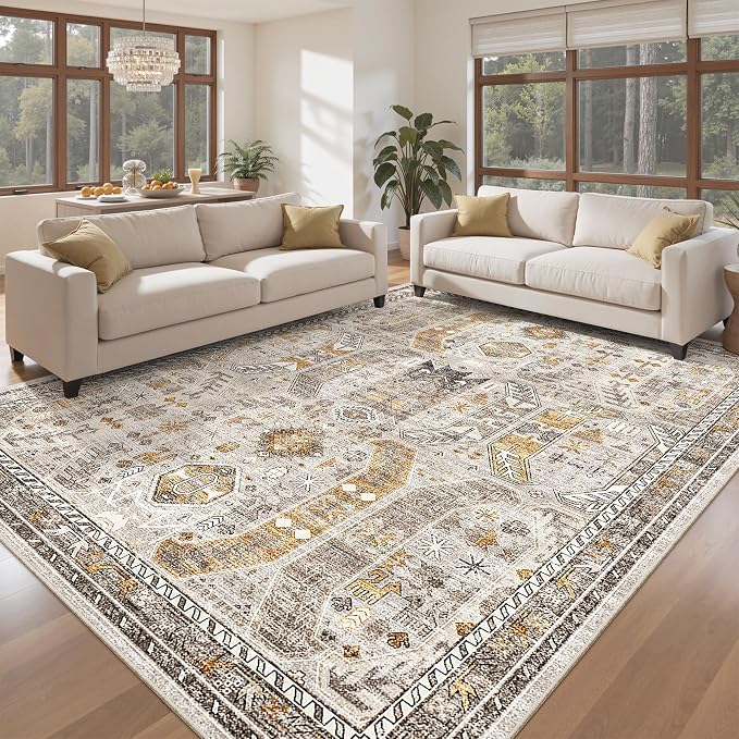 Madane 8x10 Area Rugs for Living Room, Non-Slip Washable Rug, Low-Pile Floor - Image 2