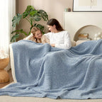 Snuggle Sac Heather Blue Bed Blanket Oversized Twin XL 66x90, Super Soft Warm - Image 7