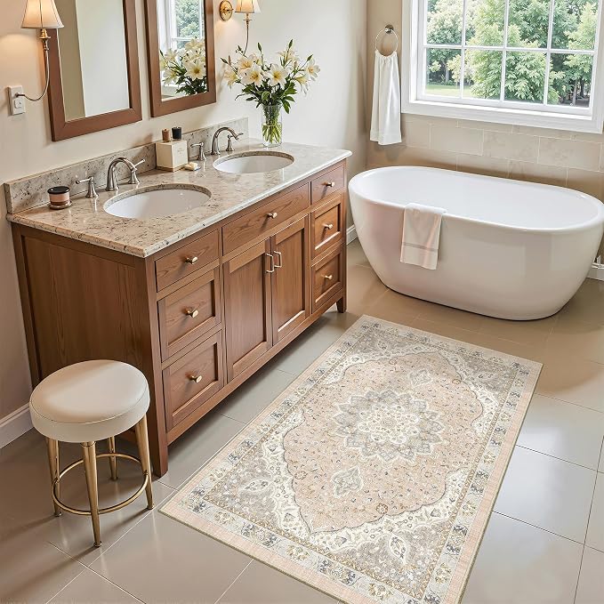 Madane Washable Area Rug 2x3 Small Entryway Rugs Non-Slip, Low Pile Floor Carpet - Image 4