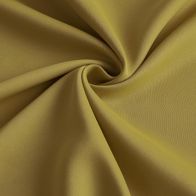 Yellow Pinch Pleated Curtains 90 Inch Length 2 Panels Set Noise Cancelling - Image 7