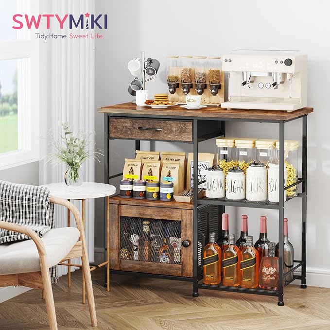 SWTYMIKI 33.31''x14.25'' Coffee Bar Cabinet - Image 3