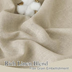 RYB HOME Linen Curtains 63 inch Length - Image 3