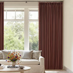 Brown Red Pinch Pleated Blackout Curtains 102 Inches Long - Image 9