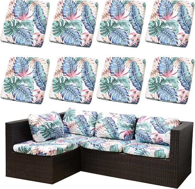 8PCS Patio Cushion Covers.Patio Furniture Couch SeatSlipcovers | Washable by SUKAIKEQA