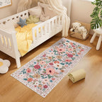 DUKINO 2x5 Runner Rug, Floral Washable Rug - Image 4