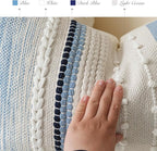 Coastal Blue Boho Decorative Throw Pillow Cover 20x20 Modern Bohemian Accent - Image 3
