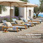 PURPLE LEAF Extra Large Patio Chaise Lounge 2 Pieces French Outdoor Wicker - Image 9