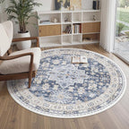 Round Rug 5ft, Circle Rug for Dining Room Table, Dining Room, Nursery Room by Zesthome