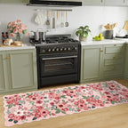 DUKINO 2.6x8 Runner Rug, Floral Washable Kitchen Rugs Non Slip, Stain Resistant - Image 5