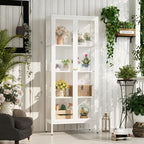 UNICOLY Display Cabinet with Glass Doors, Glass Display Cabinet 4-Tier - Image 8