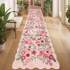 DUKINO 2.6x12 Washable Runner Rug, Floral Non Slip Long Kitchen Rug, Stain - Image 7
