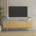 NTC Sapa Mid-Century Modern Solid Wood TV Stand 4-Door Media Console by NTC
