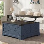 Furnideco 35.5''W Square Coffee Table Farmhouse Lift top Coffee Table by FurnidecoFurniture