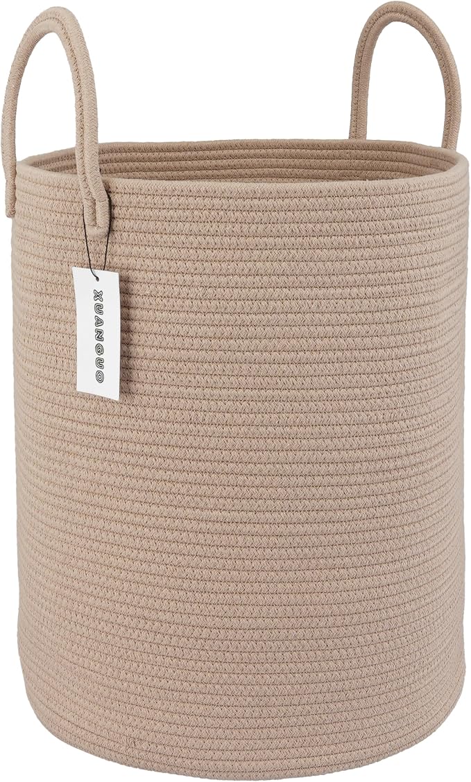 XUANGUO Cotton Rope Laundry Basket Hamper by XUANGUO