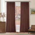 Brown Red Pinch Pleated Blackout Curtains 102 Inches Long by Twodrapes