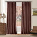 Brown Red Pinch Pleated Blackout Curtains 102 Inches Long by Twodrapes
