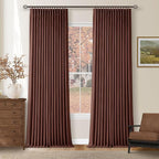 Maroon Blackout Pinch Pleated Linen Curtains 105 Inches Long | Thermal Insulted - Image 7
