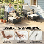 Outsunny 5 Piece Patio Furniture Set, Wicker Balcony Furniture - Image 4