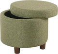 Homepop Home Decor | Upholstered Round Storage Ottoman | Ottoman by HomePop