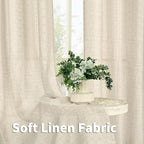YoungsTex 78 Inch Length Linen Curtains Semi Sheer Light Filtering Drapes | - Image 7