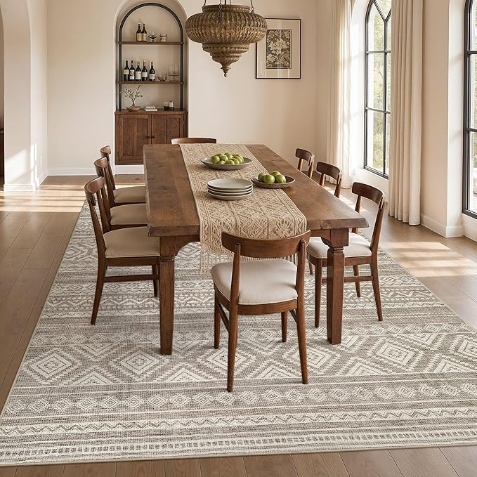 cotiled Boho 5x8 Area Rugs for Living Room: Soft Moroccan Washable Rug | Solve - Image 6