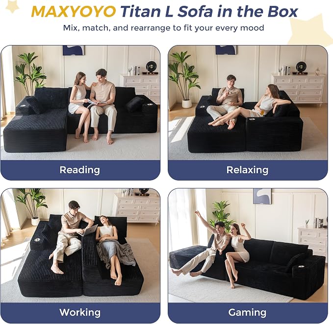 MAXYOYO 104" Modular Sectional Couch - Image 3