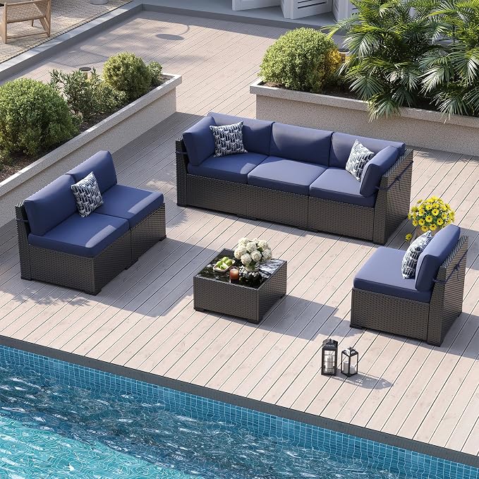Patio Furniture Sets, 7-Piece Outdoor Patio Furniture - Image 2