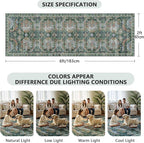 2x6 Hallway Runner Rug, Washable Vintage Retro Long Runner Rugs - Image 2
