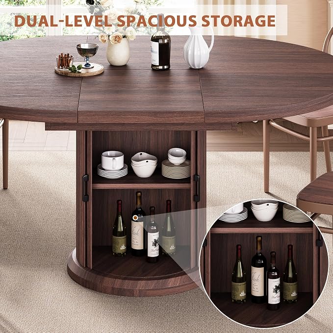 Jocoevol 47″–63″ Extendable Round Dining Table - Image 9