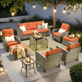 ovios 9 Pieces Patio Furniture Set, Outdoor Wicker Sofa Couch by OVIOS