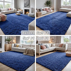 4x6 Fluffy Shag Area Rugs for Living Room Bedroom: Soft Plush Carpet Blue | - Image 7