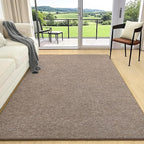 6x9 Area Rugs for Living Room Non Slip Dorm Bedroom Rug, Matte Brown | Modern - Image 2