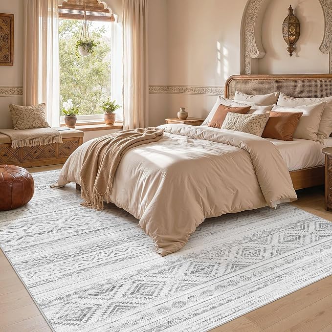 cotiled Boho 7x9 Area Rug for Living Room: Large Moroccan Washable Rug | Solve - Image 5