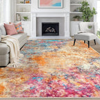 8x10 Area Rugs for Living Room Washable Bedroom Dining Room Colorful | Modern - Image 9