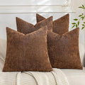 Set of 4 Soft Textured Decorative Throw Pillow Covers 18x18 Inch Cozy Farmhouse by Cozoomy